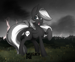 Size: 1900x1574 | Tagged: safe, artist:murkypie, oc, oc only, oc:death storm, pegasus, pony, female, lightning, mare, solo, storm