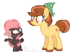 Size: 1024x780 | Tagged: safe, artist:ipandacakes, oc, oc only, oc:aphorditem, oc:halehaven, dragon, earth pony, pony, female, mare, simple background, transparent background