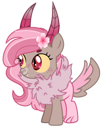 Size: 820x1016 | Tagged: safe, artist:princess-kitsune-tsu, oc, oc only, hybrid, base used, interspecies offspring, offspring, parent:discord, parent:gloriosa daisy, simple background, solo, transparent background