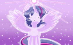 Size: 2560x1600 | Tagged: safe, artist:theroyalprincesses, twilight sparkle, alicorn, pony, g4, magical mystery cure, eyes closed, open mouth, solo, twilight sparkle (alicorn)