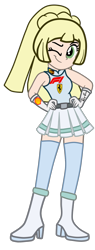 Size: 720x1900 | Tagged: safe, artist:gmaplay, equestria girls, g4, equestria girls-ified, ferrari, formula 1, lillie, pokémon, product placement, racing, simple background, solo, transparent background