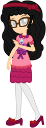 Size: 382x1065 | Tagged: safe, artist:ketrin29, artist:user15432, oc, oc:aaliyah, human, equestria girls, g4, aaliyah, alice in wonderland, amulet, barely eqg related, base used, bow, clothes, crossover, dress, equestria girls style, equestria girls-ified, glasses, hair bow, headband, high heels, jewelry, looking at you, necklace, pink dress, pink shoes, shoes, solo, stockings, thigh highs, tights