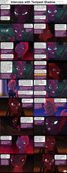 Size: 1282x3304 | Tagged: safe, grubber, tempest shadow, pony, unicorn, comic:celestia's servant interview, g4, my little pony: the movie, broken horn, caption, cs captions, female, horn, interview, lidded eyes, looking at you, mare, text, tsundere, tsundere shadow