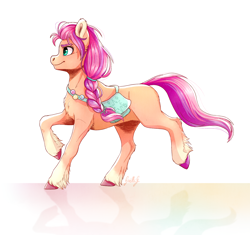 Size: 2444x2300 | Tagged: safe, artist:gaelledragons, sunny starscout, earth pony, pony, g5, cloven hooves, female, high res, mare, signature, simple background, solo