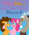 Size: 650x800 | Tagged: safe, alternate version, artist:tempestcord, cheese sandwich, discord, pinkie pie, draconequus, earth pony, pony, g4, fanfic art, female, gradient background, grin, male, nervous, nervous smile, polyamory, ship:cheesepie, ship:discopie, shipping, smiling, straight, text