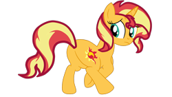 Size: 2496x1404 | Tagged: safe, artist:gmaplay, sunset shimmer, pony, unicorn, equestria girls, g4, backwards cutie mark, bunset shimmer, butt, female, plot, ponified, running, simple background, solo, transparent background, vector