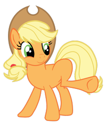 Size: 962x1097 | Tagged: safe, artist:gmaplay, applejack, earth pony, pony, g4, applejack's hat, behaving like a dog, cowboy hat, cute, female, hat, jackabetes, raised leg, simple background, solo, transparent background, vector