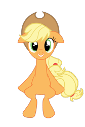 Size: 1402x2084 | Tagged: safe, artist:gmaplay, applejack, earth pony, pony, g4, applejack's hat, cowboy hat, cute, floppy ears, hat, jackabetes, looking at you, simple background, sitting, solo, teeth, transparent background, vector