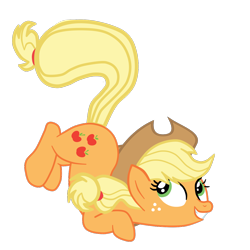 Size: 1186x1186 | Tagged: safe, artist:gmaplay, applejack, earth pony, pony, g4, applejack's hat, cowboy hat, female, hat, looking up, raised tail, simple background, solo, tail, teeth, transparent background, vector