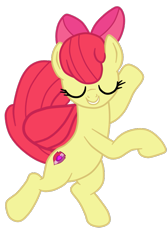 Size: 673x999 | Tagged: safe, artist:gmaplay, apple bloom, earth pony, pony, g4, growing up is hard to do, bow, dancing, eyes closed, female, older, older apple bloom, simple background, solo, teeth, transparent background, vector