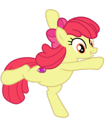 Size: 866x1021 | Tagged: safe, artist:gmaplay, apple bloom, earth pony, pony, g4, growing up is hard to do, bipedal, bow, older, older apple bloom, simple background, solo, teeth, transparent background, vector