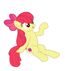 Size: 1205x1320 | Tagged: safe, artist:gmaplay, apple bloom, earth pony, pony, g4, growing up is hard to do, bow, female, older, older apple bloom, open mouth, raised hoof, simple background, sitting, solo, transparent background, vector