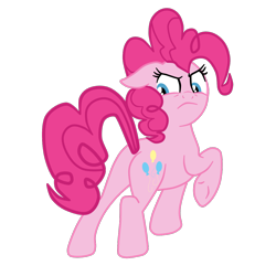 Size: 1228x1228 | Tagged: safe, artist:gmaplay, pinkie pie, earth pony, pony, g4, secrets and pies, angry, balloonbutt, butt, female, pinkie pie is not amused, plot, simple background, solo, transparent background, unamused, vector