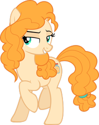Size: 2182x2749 | Tagged: safe, artist:phucknuckl, pear butter, earth pony, pony, g4, female, high res, lidded eyes, mare, raised hoof, simple background, solo, transparent background, vector