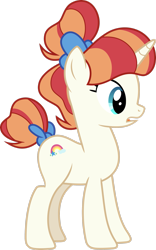 Size: 1937x3095 | Tagged: safe, artist:cantercoltz, rainbow stars, pony, unicorn, g4, background pony, bow, female, hair bow, high res, mare, simple background, solo, tail, tail bow, transparent background, vector