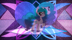Size: 3840x2160 | Tagged: safe, artist:laszlvfx, artist:limedazzle, edit, izzy moonbow, pony, unicorn, g5, high res, solo, wallpaper, wallpaper edit