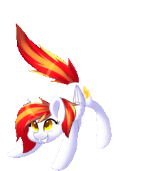 Size: 1041x1155 | Tagged: safe, artist:scarlet-spectrum, oc, oc only, oc:diamond sun, pegasus, pony, animated, commission, female, gif, mare, simple background, solo, tail wag, transparent background, ych result