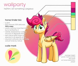 Size: 1105x942 | Tagged: safe, artist:wallparty, oc, oc only, oc:wallparty, pegasus, pony, cute, looking at you, male, reference sheet, simple background, smiling, solo