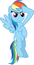 Size: 3000x5632 | Tagged: safe, artist:cloudy glow, rainbow dash, pegasus, pony, g4, the return of harmony, .ai available, female, flying, salute, simple background, solo, transparent background, vector