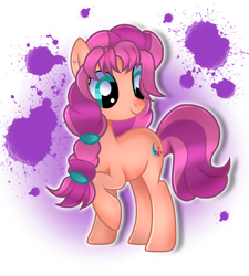 Size: 1968x2182 | Tagged: safe, artist:doraeartdreams-aspy, sunny starscout, earth pony, pony, g4, g5, braid, female, g5 to g4, mare, paint, raised hoof, smiling, solo