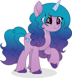 Size: 6310x6800 | Tagged: safe, artist:inaactive, izzy moonbow, pony, unicorn, g5, absurd resolution, female, mare, movie accurate, raised hoof, simple background, smiling, solo, transparent background, unshorn fetlocks, vector