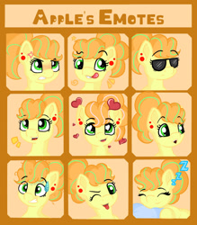 Size: 1280x1458 | Tagged: safe, artist:appleneedle, oc, oc:apple needle, earth pony, pony, discord (program), emojis, emotes, emotions, server