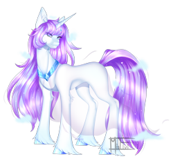 Size: 3244x3024 | Tagged: safe, artist:minelvi, oc, oc only, pony, unicorn, high res, hoof fluff, hoof polish, horn, looking back, peytral, signature, simple background, solo, transparent background, unicorn oc