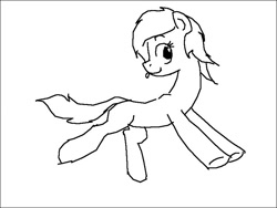 Size: 800x600 | Tagged: safe, artist:alexi148, earth pony, pony, female, monochrome, sketch, solo, tongue out
