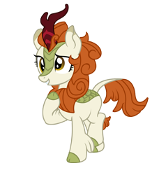 Size: 3156x3467 | Tagged: safe, artist:third uncle, autumn blaze, kirin, g4, awwtumn blaze, cute, female, high res, mare, pose, simple background, smiling, solo, transparent background, vector