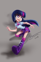 Size: 2000x3000 | Tagged: safe, artist:musical ray, twilight sparkle, equestria girls, g4, cute, female, high res, human coloration, running, solo, twiabetes