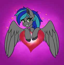 Size: 2695x2731 | Tagged: safe, artist:ezralight, oc, oc only, oc:summer breeze (pegasus), pegasus, pony, female, high res, holiday, mare, valentine's day