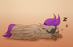 Size: 3556x2290 | Tagged: safe, artist:starshade, oc, oc only, oc:moraine, hippogriff, fanfic:set sail, commission, female, gradient background, high res, hippogriff oc, mare, simple background, sleeping, solo