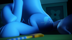 Size: 3840x2160 | Tagged: safe, artist:psfmer, trixie, pony, unicorn, g4, 3d, butt only, female, flank, high res, magic wand, sitting, solo, source filmmaker, wand