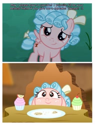 Size: 3106x4096 | Tagged: safe, artist:aleximusprime, artist:mlp-silver-quill, edit, edited screencap, screencap, cozy glow, g4, the summer sun setback, a better ending for cozy, cozybetes, cupcake, cute, food, happy