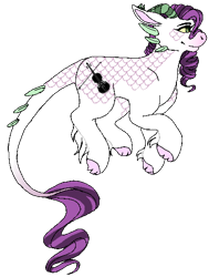 Size: 410x541 | Tagged: safe, artist:camilionkd, oc, oc only, oc:opal, dracony, hybrid, interspecies offspring, offspring, parent:rarity, parent:spike, parents:sparity, simple background, solo, transparent background