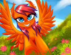 Size: 3643x2859 | Tagged: safe, pegasus, pony, firepony, high res, looking at you