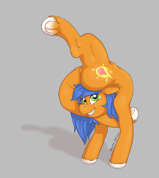 Size: 3180x3543 | Tagged: safe, artist:pepperoach, oc, oc only, oc:fire light, earth pony, pony, backbend, contortion, contortionist, earth pony oc, female, flexible, high res, solo