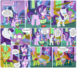 Size: 3975x3500 | Tagged: safe, edit, edited screencap, editor:wild stallions, screencap, pharynx, rarity, spike, starlight glimmer, thorax, changedling, changeling, comic:the first incestuous foal of sunset shimmer, dragon dropped, g4, disguise, disguised changeling, explicit source, female, gay, gay in front of girls, high res, implied shipping, implied sparity, implied straight, incest, king thorax, male, prince pharynx, ship:sparity, shipping, spike's room, story in the comments, straight, thorynx