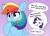 Size: 3969x2835 | Tagged: safe, alternate version, artist:partypievt, rainbow dash, rarity, pegasus, pony, unicorn, g4, alternate hairstyle, chibi, cute, dashabetes, duo, duo female, eye clipping through hair, eyebrows, eyebrows visible through hair, female, high res, implied appledash, implied lesbian, implied shipping, mane swap, ponytail, purple eyebrows, shipping, speech bubble, text