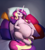 Size: 2550x2846 | Tagged: safe, artist:sinfoe, princess cadance, alicorn, pony, g4, belly, big belly, cadance pregnant with shining armor, cadancepred, commission, commissioner:reversalmushroom, encumbered, endosoma, female, fetish, gentle pred, good clean married vore, high res, implied shining armor, implied unbirthing, male, mare, married, married couple, married couples doing married things, married life, new, non-fatal, non-fatal vore, permapregnant, pregdance, pregnant, romance, romantic, ship:shiningcadance, shipping, sitting, soft vore, solo, straight, together forever, vore, vore belly, we have become one, willing vore