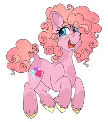 Size: 1280x1440 | Tagged: safe, artist:mischievousartist, oc, earth pony, pony, alternate design, female, mare, not pinkie pie, open mouth, simple background, solo, tooth gap, transparent background, unshorn fetlocks