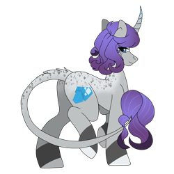 Size: 1280x1280 | Tagged: safe, artist:mischievousartist, oc, pony, unicorn, alternate design, butt, female, leonine tail, looking at you, looking back, looking back at you, mare, not rarity, plot, raised hoof, simple background, solo, transparent background