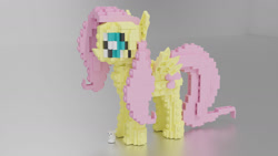 Size: 1280x720 | Tagged: safe, artist:awesomeaustinv, angel bunny, fluttershy, pegasus, pony, rabbit, g4, 3d, animal, cute, daaaaaaaaaaaw, duo, female, lego, mare, shyabetes, spread wings, standing, that pony sure does love animals, wings