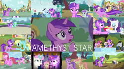 Size: 1974x1111 | Tagged: safe, edit, edited screencap, editor:quoterific, screencap, amethyst star, applejack, berry punch, berryshine, cloud kicker, dinky hooves, doctor whooves, fluttershy, gala appleby, linky, liza doolots, lucky clover, lyra heartstrings, meadow song, petunia, piña colada, rainbow dash, rarity, sassaflash, shoeshine, sparkler, spike, spring melody, sprinkle medley, time turner, tootsie flute, twilight sparkle, twinkleshine, alicorn, dragon, earth pony, pegasus, pony, unicorn, brotherhooves social, dragonshy, friendship is magic, g4, it ain't easy being breezies, scare master, secret of my excess, simple ways, sisterhooves social, sleepless in ponyville, slice of life (episode), the mysterious mare do well, trade ya!, yakity-sax, apple family member, applejack's hat, background pony, bag, bipedal, bouquet, bouquet of flowers, cowboy hat, eyes closed, female, flower, flower in hair, food, glowing horn, hat, horn, magic, magic aura, male, open mouth, pineapple, running, saddle bag, trotting, twilight sparkle (alicorn), winged spike, wings