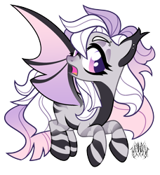 Size: 1822x2000 | Tagged: safe, artist:renhorse, oc, oc only, oc:purple haze, bat pony, pony, female, mare, solo