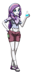 Size: 1304x3000 | Tagged: safe, artist:artemis-polara, potion nova, equestria girls, g4, belly button, clothes, equestria girls-ified, hand on hip, midriff, potion, shirt, shoes, shorts, simple background, smiling, solo, stupid sexy potion nova, transparent background