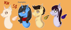 Size: 3500x1500 | Tagged: safe, artist:shypuppy, oc, pegasus, pony, unicorn, commission, your character here
