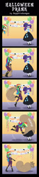 Size: 473x2100 | Tagged: safe, artist:sapphiregamgee, rainbow dash, rarity, equestria girls, g4, bagged, clothes, comic, commission, costume, halloween, halloween costume, holiday, laughing, nightmare night, nightmare night costume, pointing, prank, rainbow douche, shadowbolt dash, shadowbolts, shadowbolts costume