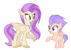 Size: 2513x1786 | Tagged: safe, artist:afterglory, oc, oc only, classical hippogriff, hippogriff, pegasus, pony, female, filly, offspring, parent:rumble, parent:scootaloo, parent:silverstream, parents:rumbloo, simple background, transparent background