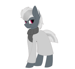 Size: 1380x1280 | Tagged: safe, artist:derpy_the_duck, oc, oc only, oc:yuri, earth pony, pony, clothes, lab coat, simple background, solo, sweater, transparent background, turtleneck